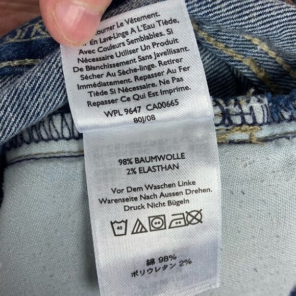 Eddie Bauer Size 14 Long High Rise Modern Slim Straight Dark Blue Jeans Denim - Picture 13 of 15